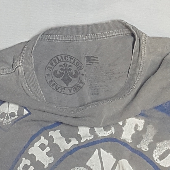 Affliction Men's Small T-shirt Gray Burnout Flawed - Picture 3 of 10